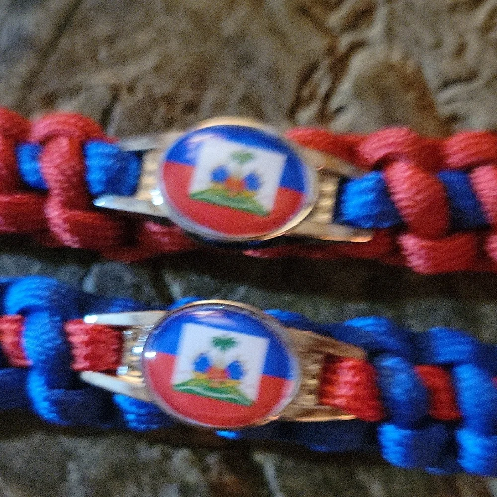 Haiti Flag Colorful Paracord Keychains Fundraiser